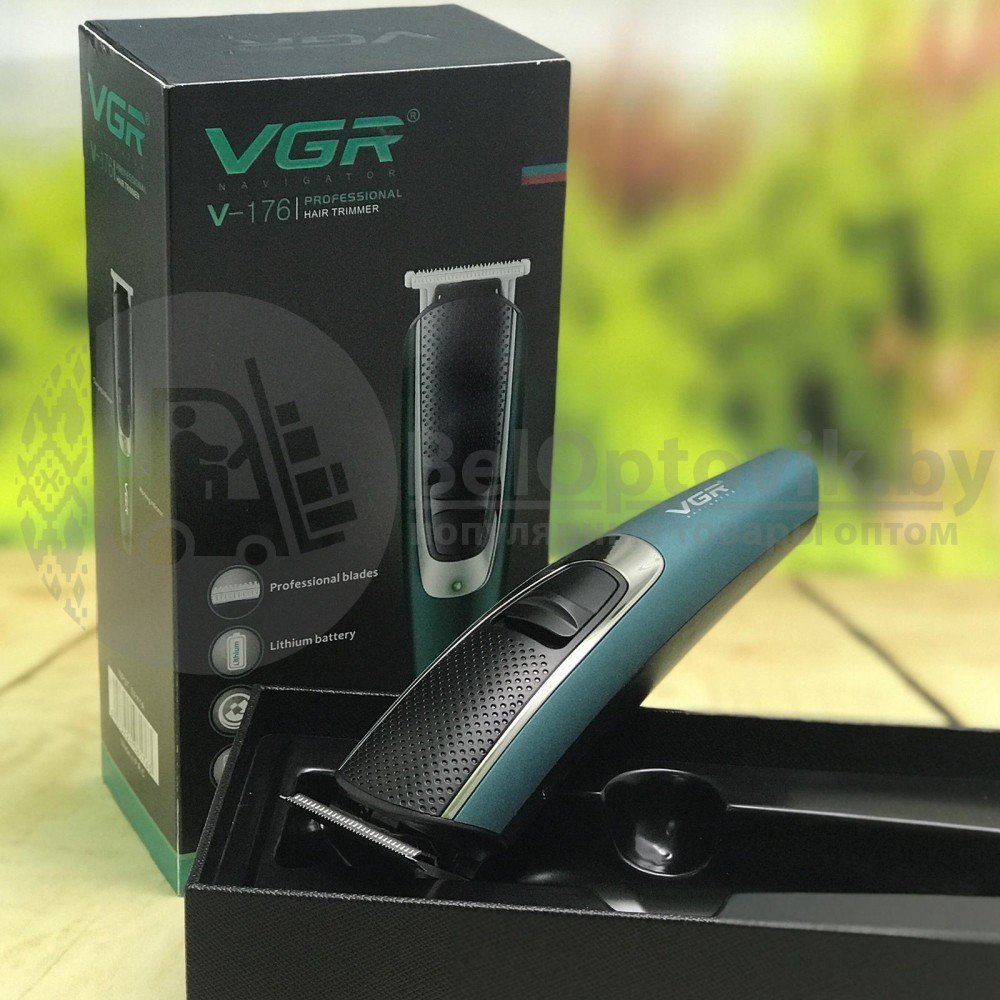 Беспроводная профессиональная машинка для стрижки волос-триммер VGR V-176 (4 сменные насадки) - фото 2 - id-p181588499