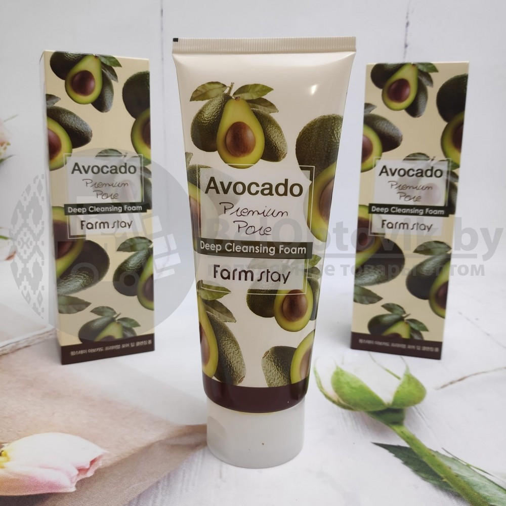 Очищающая пенка для лица с маслом авокадо FarmStay Avocado Premium Pore Deep Cleansing Foam, 180 ml - фото 3 - id-p181590593