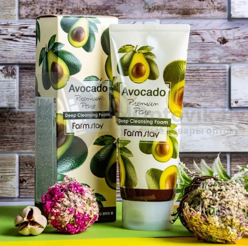 Очищающая пенка для лица с маслом авокадо FarmStay Avocado Premium Pore Deep Cleansing Foam, 180 ml - фото 8 - id-p181590593