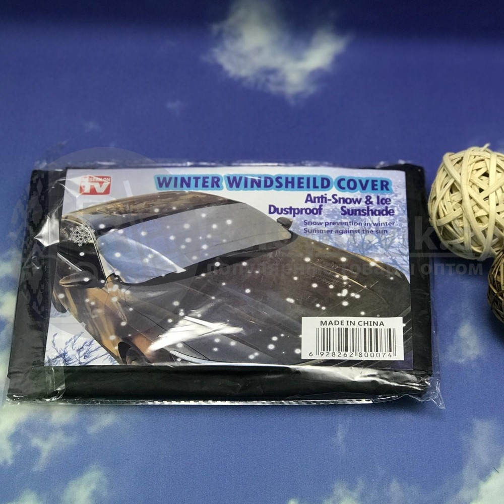 Защитный двухсторонний чехол / накидка с присосками на лобовое стекло Winter Windshield Cover 140 х 70 см - фото 3 - id-p181588515