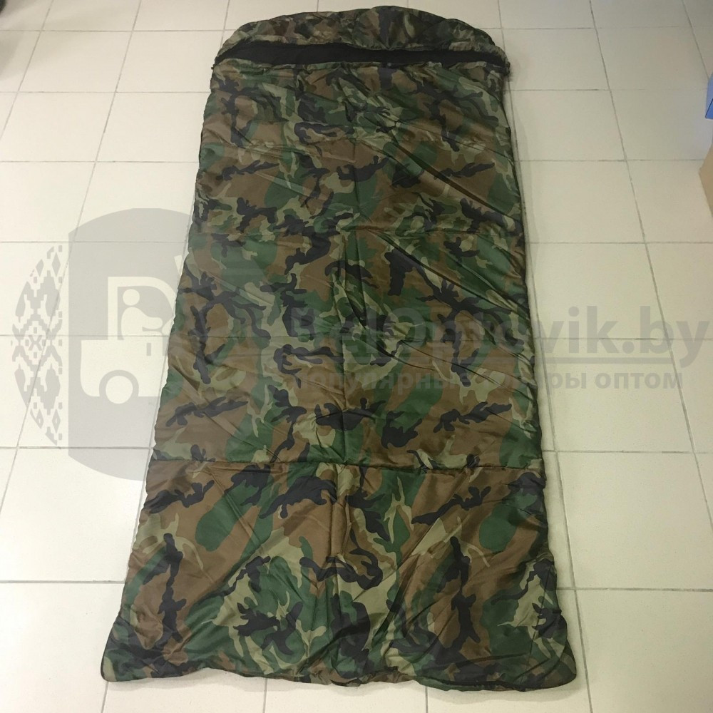 Спальный мешок с подголовником Stalker Military Style одеяло (22595, изософт, до -5С), РФ Зеленый - фото 4 - id-p181588525