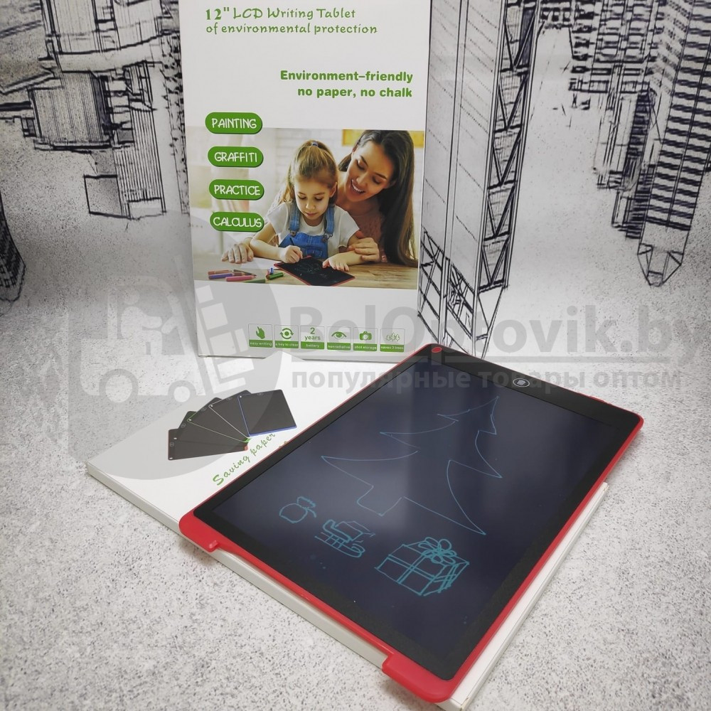Графический обучающий планшет для рисования (планшет для заметок), 12 дюймов Writing Tablet II Белый - фото 3 - id-p181590620