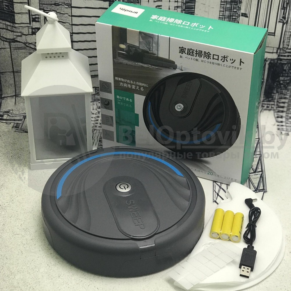 Ультратонкий USB робот пылесос-полотер SWEEP Cleaner (сухая уборка, высота 5 см) Белый - фото 3 - id-p181588572