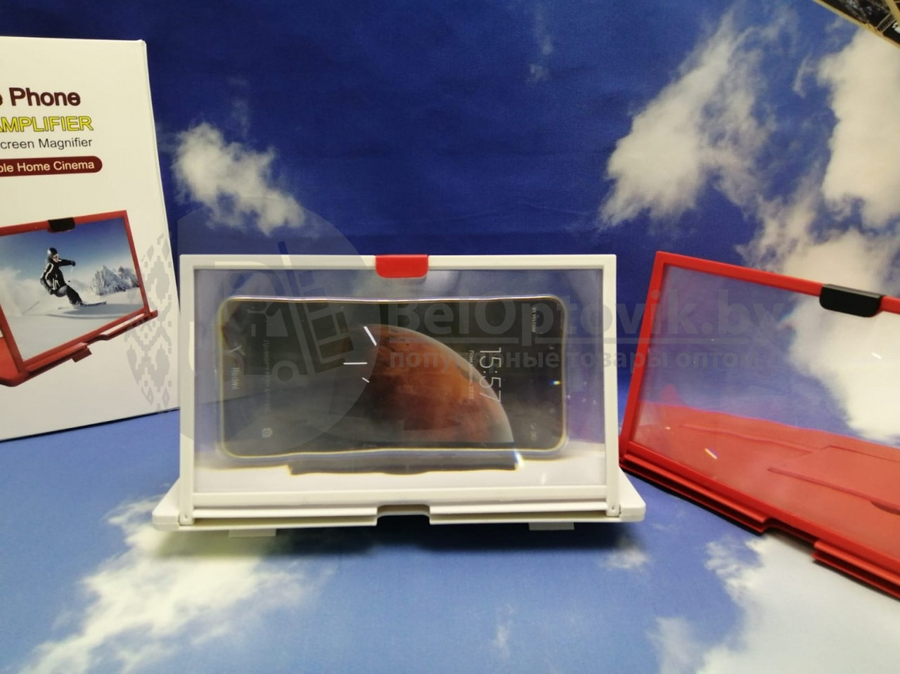 Увеличительный 5D экран Video Amplifier для планшета/смартфона (экран 220х110 мм) Красный - фото 5 - id-p181588574