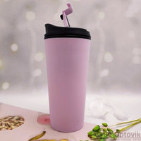 Стакан тамблер для кофе Wowbottles КК3027 Кофейная крышка клапан слайдер с фиксацией, 350 мл Двойные стенки