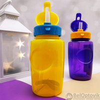 Бутылочка для воды и других напитков КК0159 LIFESTYLE anatomicс трубочкой и шнурком, 350 мл, 3 Желтый