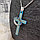 Кулон-подвеска Крест с кольцом на цепочке Синий, фото 2
