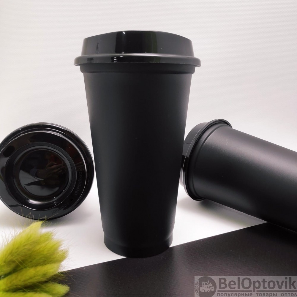 Стакан тамблер для кофе Wowbottles и других напитков 400 мл, Черный с кофейной крышкой - фото 2 - id-p181585483