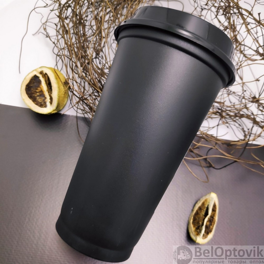 Стакан тамблер для кофе Wowbottles и других напитков 400 мл, Черный с кофейной крышкой - фото 5 - id-p181585483