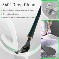 Ершик из эластичного силикона VIP Brush Туалетная плоская щетка для чистки унитаза  Зеленый