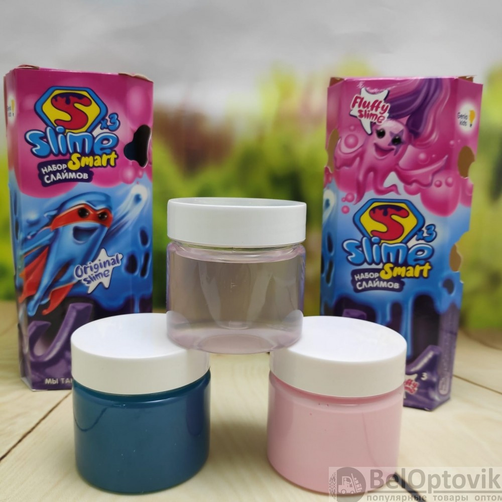 Набор слаймов (слайм 3 в 1) Slame х3 Smart Genio Kids Смарт Слайм со слаймами. Fluffy Slime с ароматом - фото 8 - id-p181588712