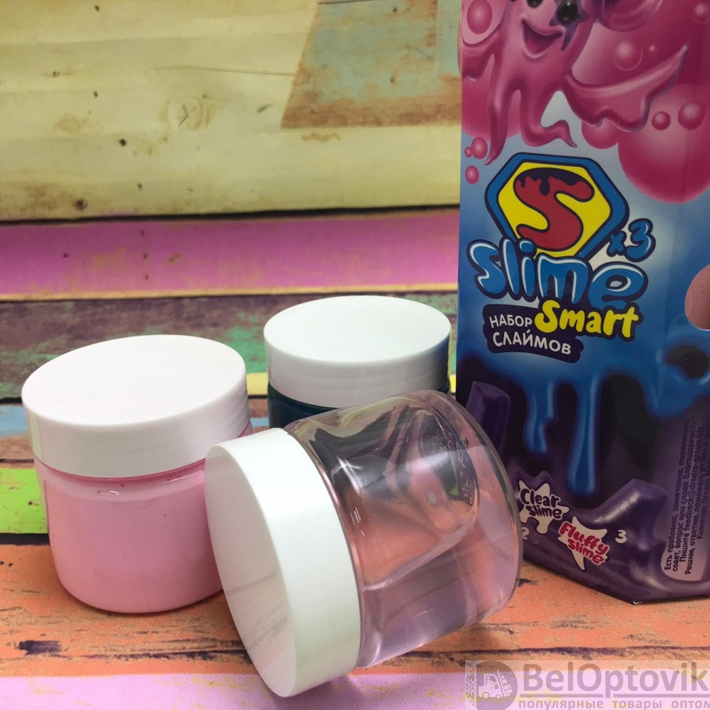 Набор слаймов (слайм 3 в 1) Slame х3 Smart Genio Kids Смарт Слайм со слаймами. Fluffy Slime с ароматом - фото 10 - id-p181588712