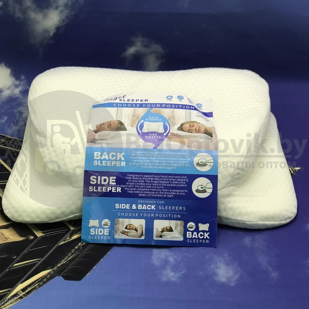 Анатомическая, двухсторонняя пенная подушка Angel SLEEPER Pillow для головы с эффектом памяти - фото 10 - id-p181588716