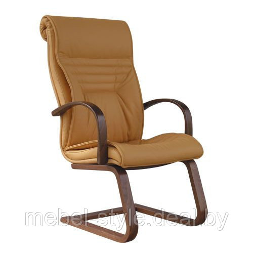 Кожаное кресло руководителя VIP Extra полозьях, конференц кресла в коже LE - фото 2 - id-p22909807