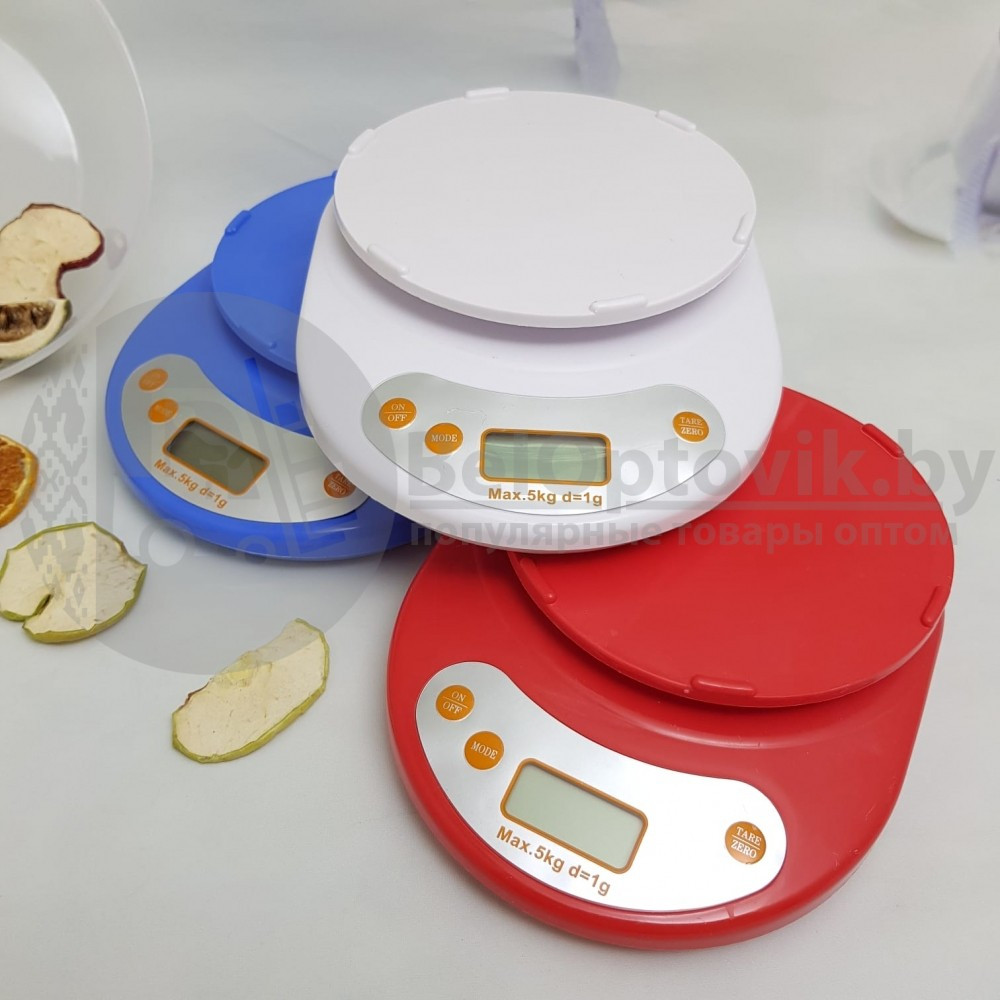 Весы кухонные электронные с чашей Feilite KE-1, нагрузка до 5 кг Красный корпус - фото 8 - id-p181591820