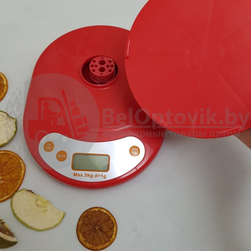 Весы кухонные электронные с чашей Feilite KE-1, нагрузка до 5 кг Красный корпус - фото 9 - id-p181591820