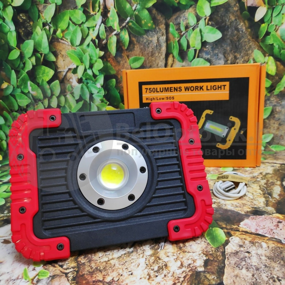 Прожектор светодиодный W-833 COB LED 750 Lumen c пауэр банком 4400 mAh Красный - фото 3 - id-p181590828