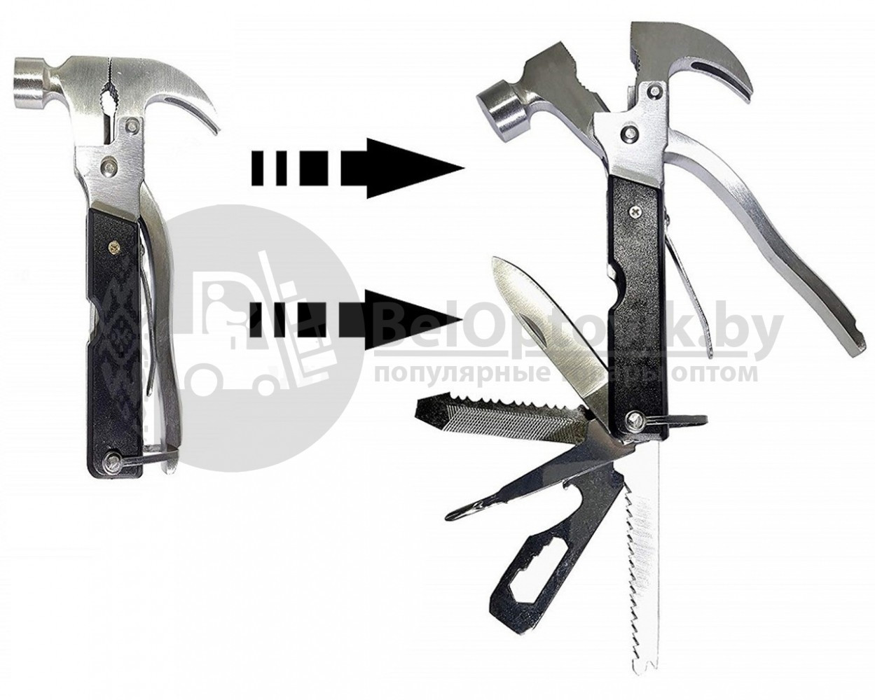 Универсальный молоток - швейцарский нож Bell Howell Tac Tool 18 в 1 - фото 7 - id-p181591836