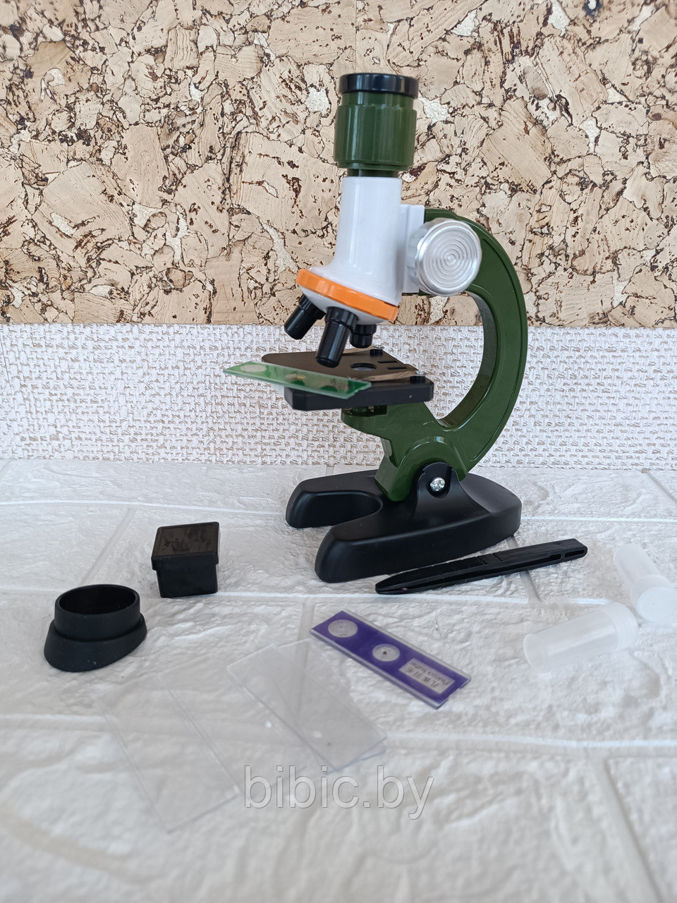 Детский Микроскоп - увеличение 100Х, 200Х, 400Х с аксессуарами с подсветкой - фото 2 - id-p181598504