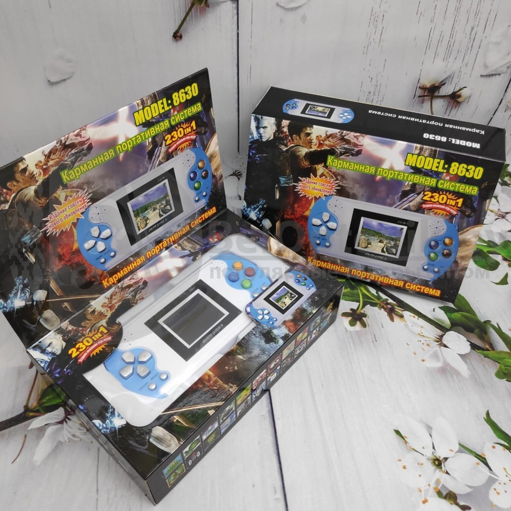 Игровая портативная консоль (карманная приставка) 8630 цветной экран 2.5 дюйма Синий - фото 4 - id-p181592973