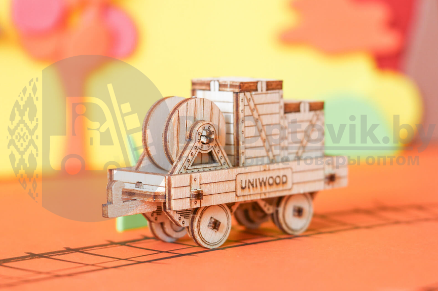 Миниатюрный деревянный конструктор Uniwood Платформа Сборка без клея, 32 детали - фото 3 - id-p181590856