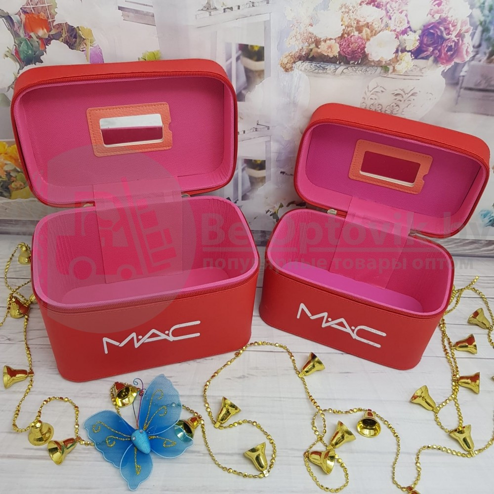 Косметичка сундук от MAC 2 косметички в 1 (органайзер) Розовая - фото 4 - id-p181594308