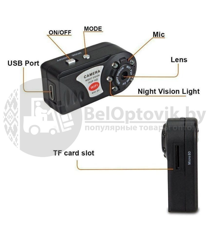 Мини камера Camcorder HD (с ночным видением) - фото 5 - id-p181595495