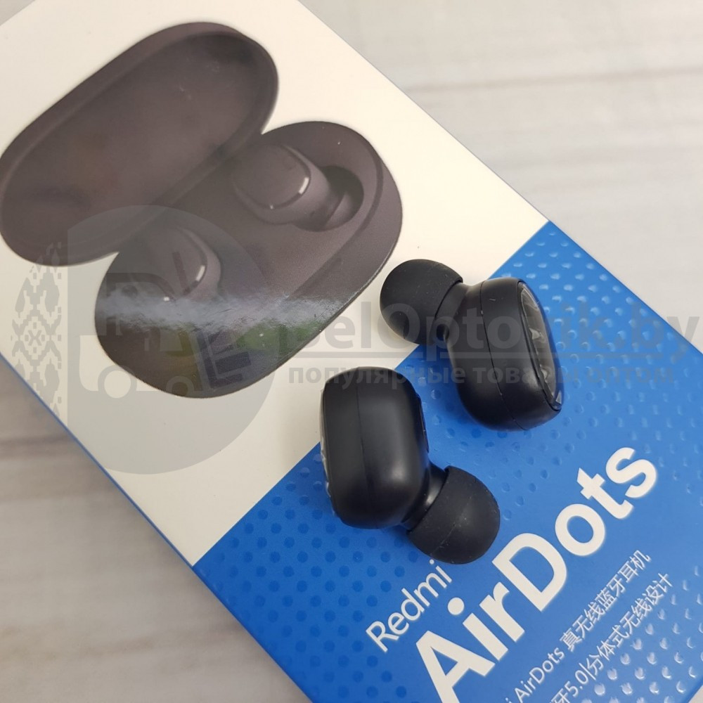 Наушники беспроводные Xiaomi Redmi AirDots black, Mi bluetooth Гарнитура - фото 2 - id-p181593056