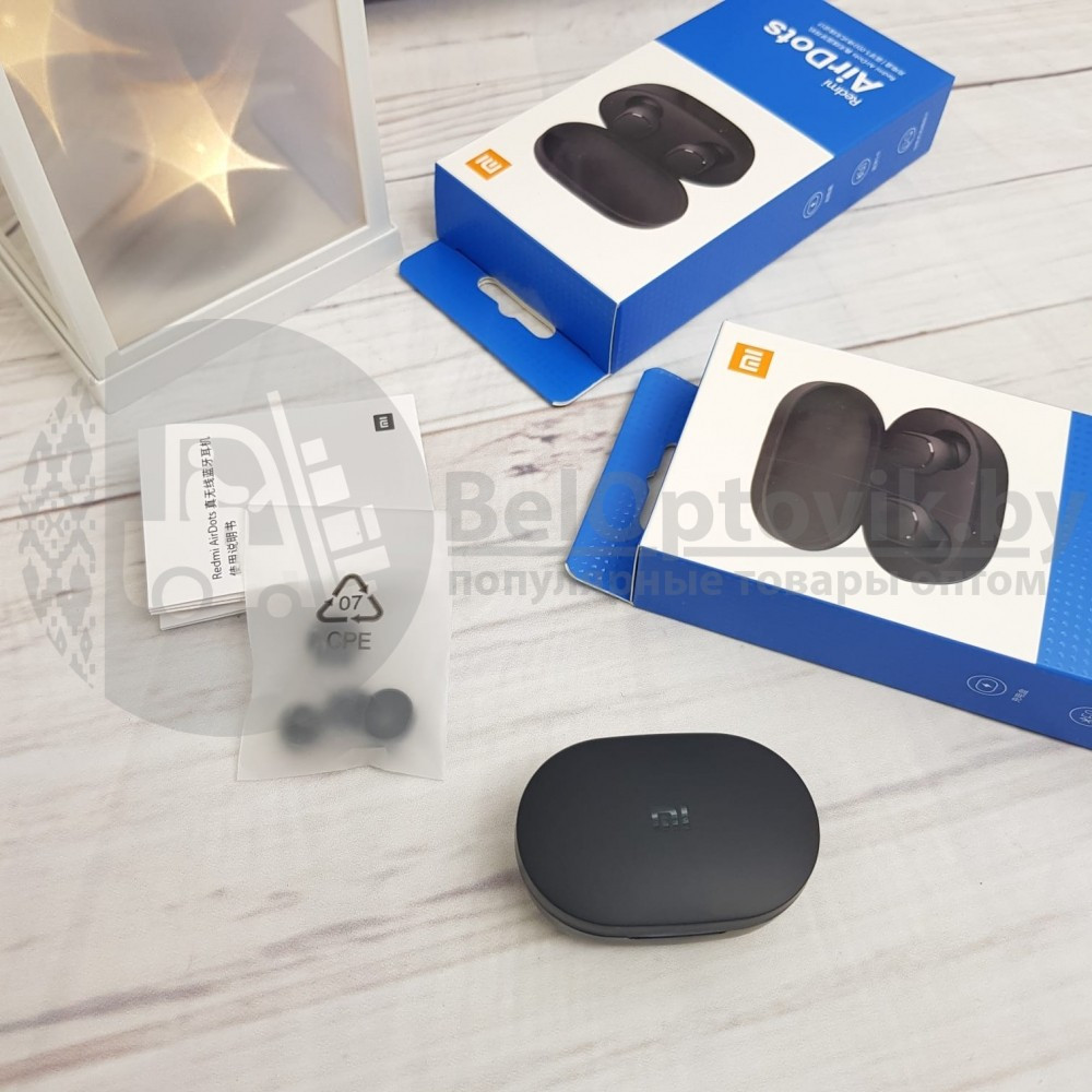 Наушники беспроводные Xiaomi Redmi AirDots black, Mi bluetooth Гарнитура - фото 4 - id-p181593056