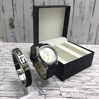 Подарочный набор 2 в 1 мужские кварцевые часы и браслет Модель 2, фото 1