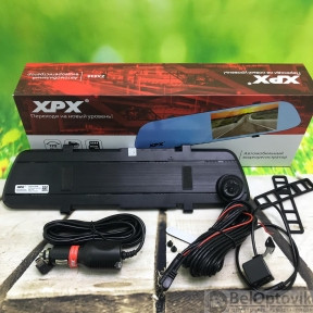 (Оригинал Корея) Зеркало - видеорегистратор XPX ZX848 (в  комплекте с  двумя камерами дорогазадний вид,