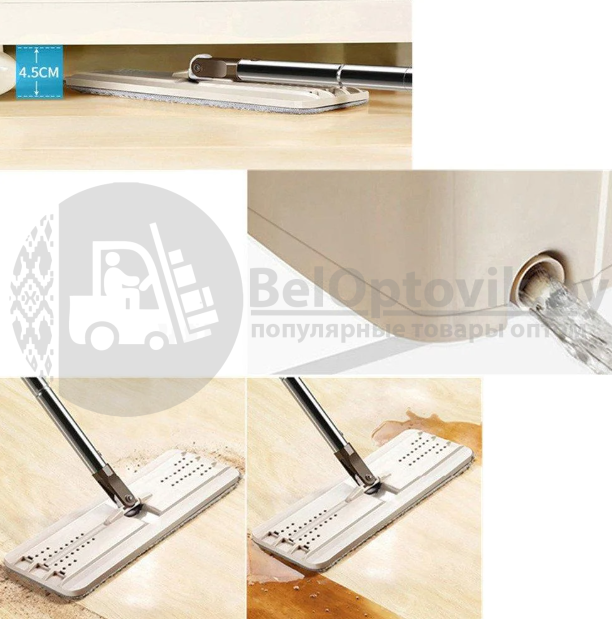 Швабра с ведром 12 л. и автоматическим отжимом - комплект для уборки Триумф Pro Max Flat Mop Self Wash Чистые - фото 10 - id-p181588852