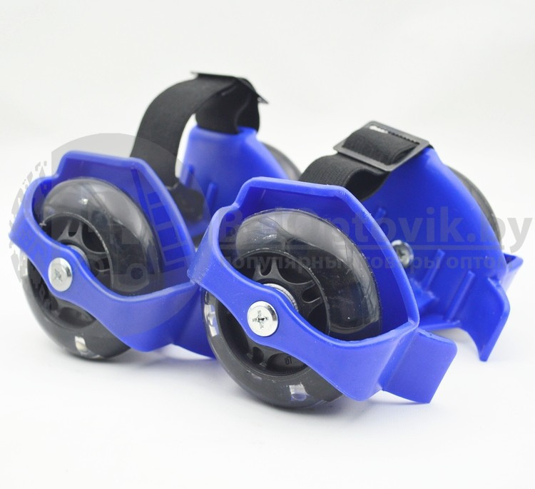 Ролики на обувь светящиеся (ролики на пятку) с подсветкой колес Small Whirlwind Pulley (безразмерные) Синие - фото 7 - id-p181594381