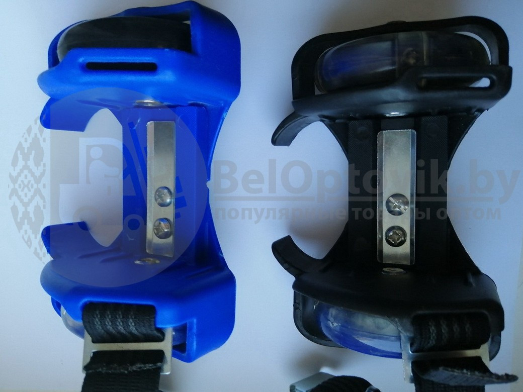 Ролики на обувь светящиеся (ролики на пятку) с подсветкой колес Small Whirlwind Pulley (безразмерные) Синие - фото 10 - id-p181594381