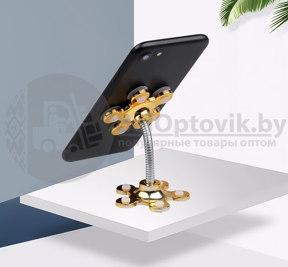 Гибкий держатель телефона на присосках Magic Suction Cup Phone Bracket Золотой - фото 2 - id-p181592003