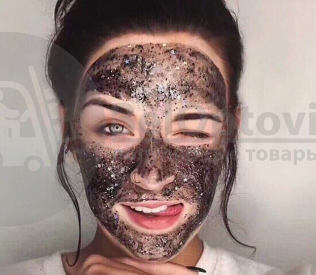 Маска для лица Do beauty Star glow mask, упаковка 10 масок по 18 гр. С золотым глиттером (очищение) - фото 5 - id-p181593164