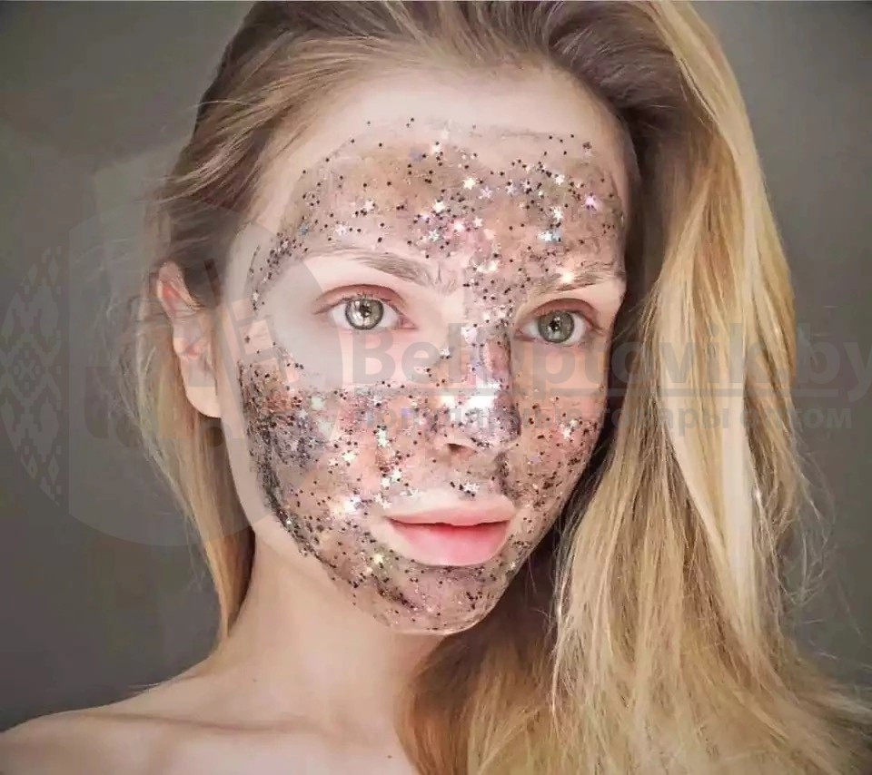 Маска для лица Do beauty Star glow mask, упаковка 10 масок по 18 гр. С золотым глиттером (очищение) - фото 8 - id-p181593164