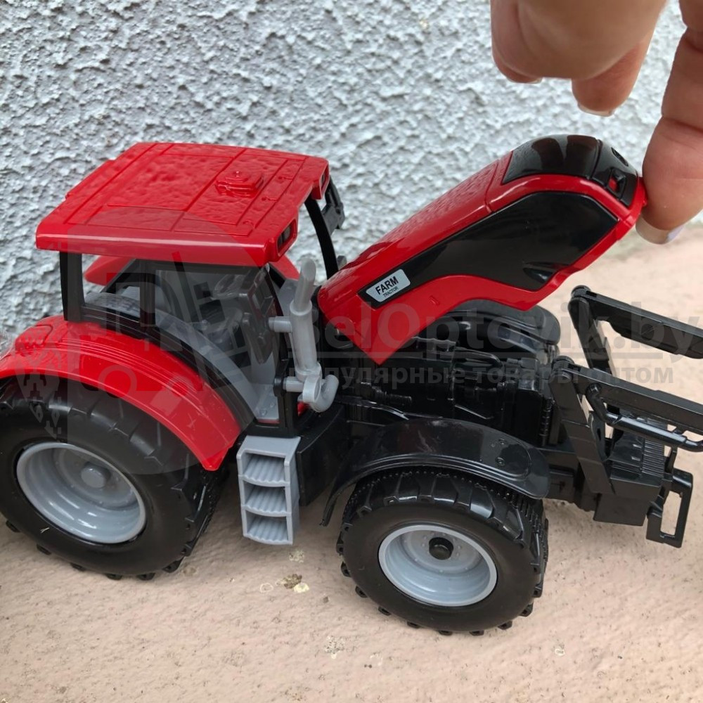 Модель трактора: Трактор уборочный с ковшом и стогами сена 1:32 Qunxing Toys 550-35A - фото 8 - id-p181591046