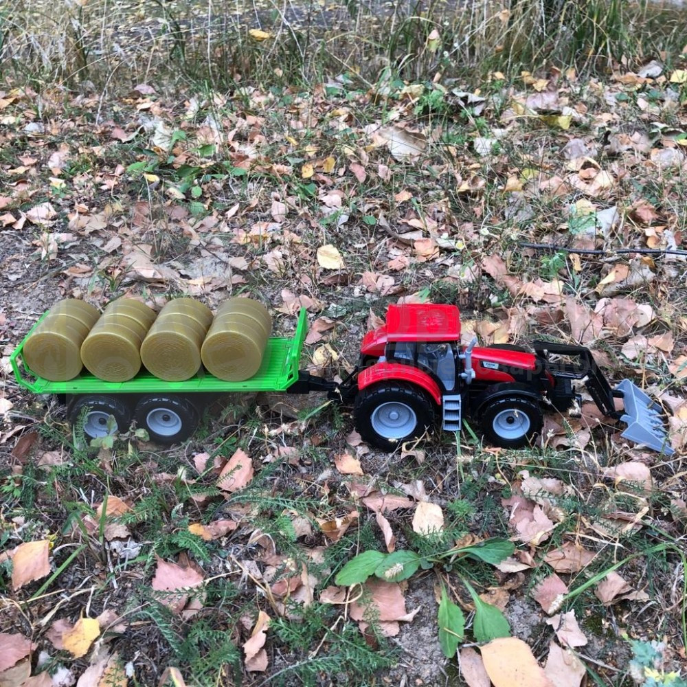 Модель трактора: Трактор уборочный с ковшом и стогами сена 1:32 Qunxing Toys 550-35A - фото 9 - id-p181591046