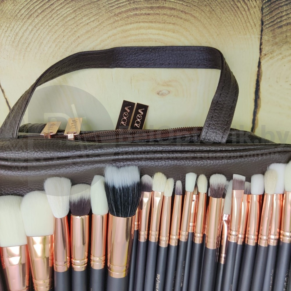 Сумка визажиста Zoeva Rose Golden Makeup Zoe Bag с набором кистей Brown (30 кистей) - фото 2 - id-p181594501