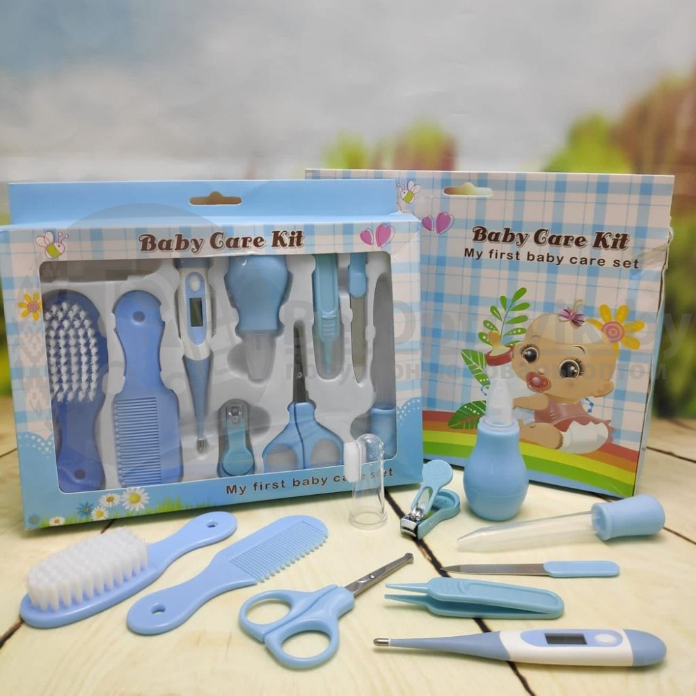 Набор по уходу за ребенком Baby Care Set, 10 предметов, 0м Голубой - фото 3 - id-p181591078