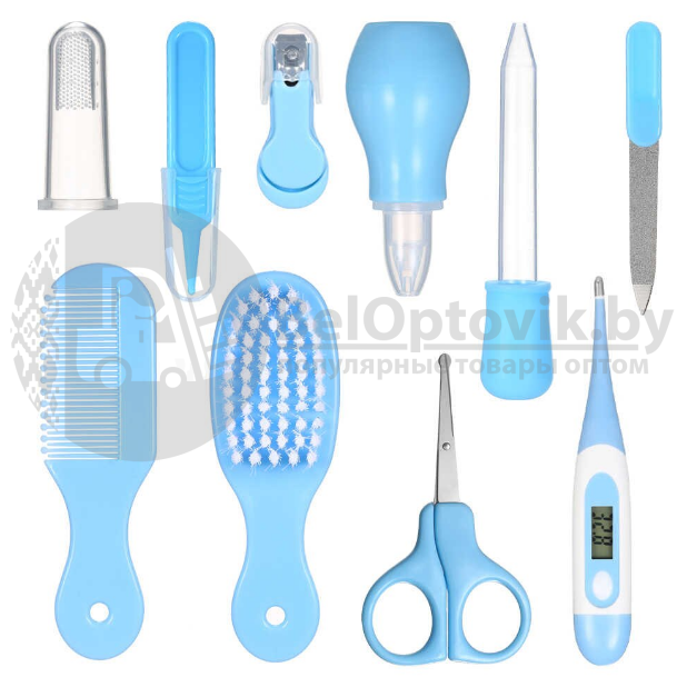 Набор по уходу за ребенком Baby Care Set, 10 предметов, 0м Голубой - фото 10 - id-p181591078