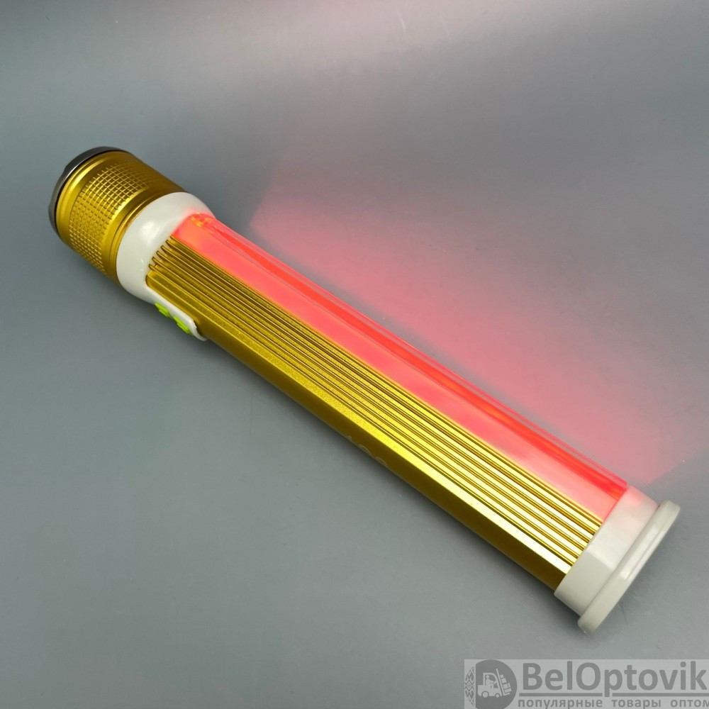 Ручной аккумуляторный фонарь Rotating Zoom Flashlight 128 LED боковая световая СОВ панель функционал Power - фото 3 - id-p181586998