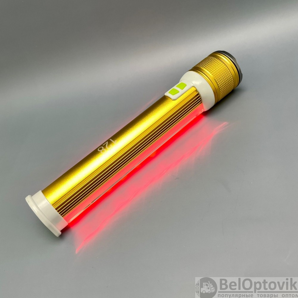 Ручной аккумуляторный фонарь Rotating Zoom Flashlight 128 LED боковая световая СОВ панель функционал Power - фото 6 - id-p181586998