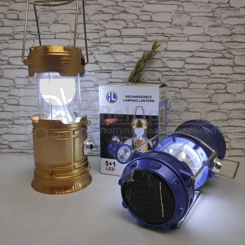Кемпинговый фонарь с солнечной батареей Mini HL-5700T Синий - фото 6 - id-p181592118