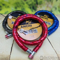 Замок-цепь противоугонный усиленный Anchi Lock 2.5 х 120 см, стальные гильзы в пластиковой оболочкеключи