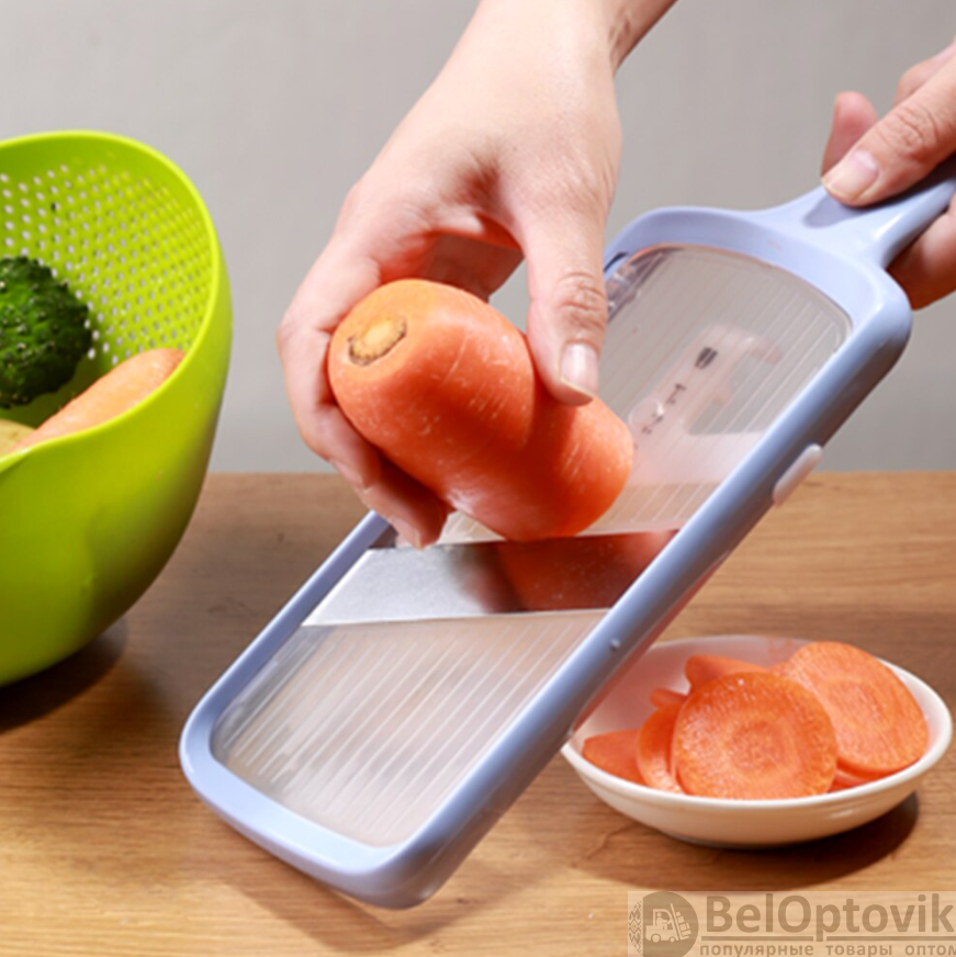 Терка Ломтерезка Multi Mandoline Slicer овощерезка ручная (толщина среза 1-3 мм) - фото 10 - id-p181586063