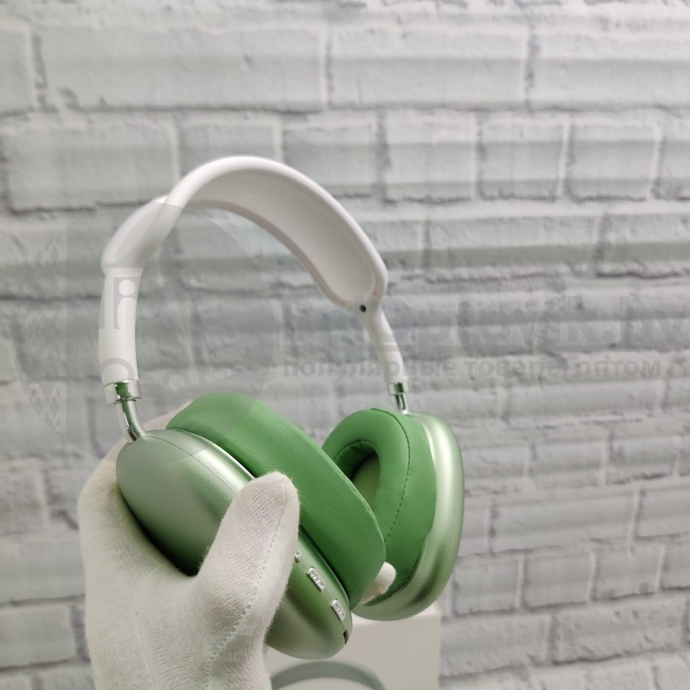 Беспроводные Hifi 3.0 наушники Stereo Headphone P9 аналог Aple AirPods Max Зеленый - фото 8 - id-p181587059