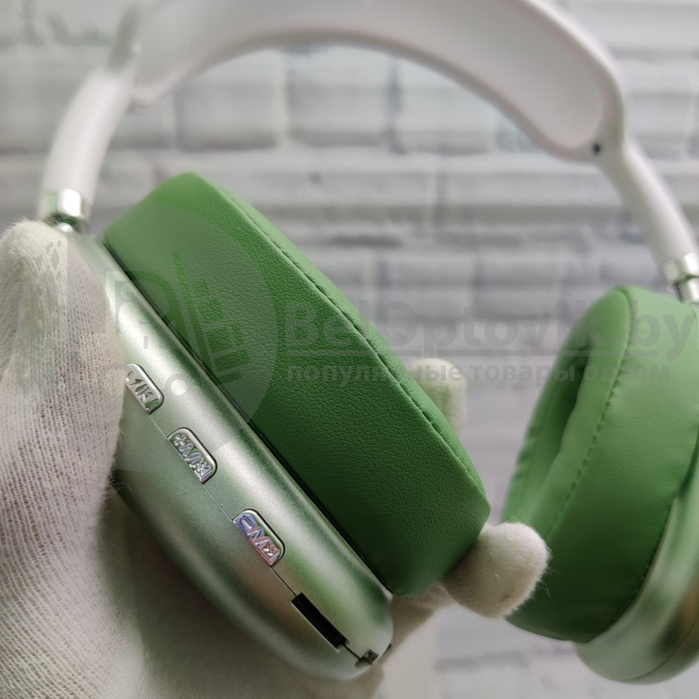 Беспроводные Hifi 3.0 наушники Stereo Headphone P9 аналог Aple AirPods Max Зеленый - фото 9 - id-p181587059