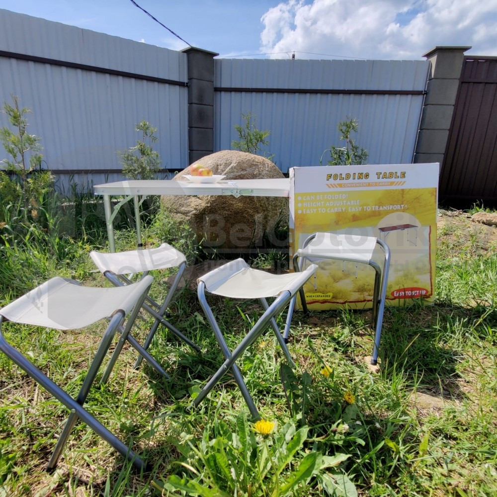 Набор уличной мебели Складной стол Folding Table 4 стула 120 х 55 см (дача, охота и рыбалка, пикник) - фото 7 - id-p181587078